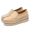 Suministro Directo Transfronterizo Zapatillas de Cuero Estilo Coreano para Mujer, Zapatos Rocker con Suela Gruesa para Aumentar la Altura, Zapatos Casuales con Plataforma y Suela Blanda con Cordones para Mamá