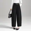 Pantalones cropped de mujer modernos y a la moda, nuevo estilo otoño e invierno 2026, de cintura alta, adelgazantes, cómodos, pantalones casuales holgados