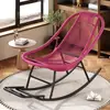Mecedora persona perezosa siesta gratis y fácil mecedora persona perezosa puede acostarse dormir ocio silla de ratán de imitación individual reposapiés colorido mecedora