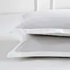 Funda de almohada de satén blanco puro de hotel funda de almohada de satén de algodón puro pieza única ropa de cama blanca de lino