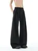 Pantalones de Lino Plisados Estilo Old Money en A para Hombre, Pantalones de Pierna Ancha Fluidos de Color Sólido de Marca de Moda para Verano, Pantalones Casuales de Corte Limpio hasta el Suelo