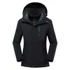 Jaqueta externa masculina e feminina terno três em um duas peças outono e inverno forrada com fleece espessada impermeável respirável quente roupas de casal