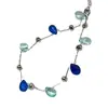 Tornozeleira Azul com Contas em Formato de Gota d'Água, Estilo Coreano, Fresca e Elegante, com Design Irregular e Alto Apelo Estético para uma Vibe de Beira-Mar