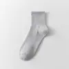 Meias para Homens, Meias Finas de Algodão para o Verão, Meias Pretas, Brancas e Cinzas de Cano Médio, Antibacterianas, Desodorantes, Absorventes de Suor, Meias Longas Esportivas para Estudantes para Mulheres