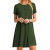 Vestido de Manga Corta Europeo y Americano Shopee Amazon Wish Popular Ebay Nuevo para Mujer Venta Caliente de Comercio Electrónico Transfronterizo