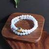 Nova pulseira chinesa de pedra natural com círculo duplo, pó de água-marinha, pulseira de cristal, atacado, moda, tudo, combina com explosões ao vivo do TikTok