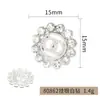 Botões de metal com strass embutido estilo luxo leve com formato duplo C, botões costurados à mão para roupas, camisas, bolsas e acessórios de vestuário