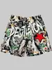 Shorts de Praia Masculino Respirável e Amigo da Pele Verão Novo Estilo Graffiti de Anjo Impressão 3D Malha Solto Confortável Casual