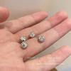 Aretes de perlas con aguja 925 para mujer, colgantes en la parte trasera, estilo ins, nuevo estilo caliente, modernos, lisos, circulares, nicho, aros para la oreja, venta al por mayor
