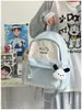 Mochila Escolar Estilo Harajuku Japonés, Simple y Versátil, Mochila de Estudiante con Bloques de Color, Mochila de Viaje Ligera y de Moda