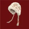 2025 Nuevo Suéter de Punto de Piel de Conejo Peludo con Gorro para Mujer en Invierno Foto de Viaje a Sichuan Oeste Protección Facial para Orejas Pequeñas Gorro de Moda