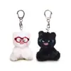 Jinnew Original Peluche Suave de Mascota Pequeña - Llavero Colgante de Peluche Sentado Lindo Gato Pequeño Enojado Adorable Colgante para Bolso
