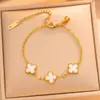 Pulseira com Pingente de Aço Inoxidável para Comércio Exterior Transfronteiriço, Não Desbota, Luxo Leve, Sensação de Alto Padrão, Pulseira Empilhável de Aço Titânio, Joias Femininas