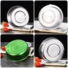 Juego de cinco recipientes para alimentos frescos de acero inoxidable con tapa, caja redonda para alimentos, juego de caja para alimentos frescos para refrigerador, venta directa de fábrica
