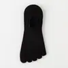 Calcetines Cortos de Malla Hueca Transpirables de Algodón Puro Antiolor para Mujer, Verano, Simples Versátiles de Cinco Dedos