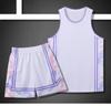 Traje de baloncesto de manga corta competencia deportiva universitaria niñas camiseta de dos piezas falsas chaleco infantil polvo ligero uniforme de equipo