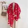 Novo cachecol jacquard dupla face com estampa de cavalo estilo chinês para mulheres, modelo curto com franjas, aquecedor de pescoço quente, adequado para outono e inverno como um xale grande