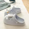 Conforto para o Dia a Dia Sapatos Fofos de Coelho Pequeno para Buraco Femininos de Verão EVA Sola Grossa Leves Versáteis para Exterior Chinelos Fechados