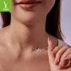 Colar Yinziyun Original Floco de Neve de Inverno Prata Esterlina S925 Feminino Estilo Romântico Doce Corrente de Clavícula Outono e Inverno Corrente de Suéter