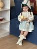 Ropa de Bebé Otoño 2026 Nuevo Estilo Ropa para Niños Estilo Coreano Ropa para Niños Estilo Otoño Blusa Estilo Baby Doll para Niñas Falda con Tirantes Conjunto de Dos Piezas