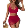 Biquíni Feminino de Comércio Exterior Europeu e Americano Roupa de Banho Justa Cintura Alta Sexy Venda Quente na Amazon Roupa de Banho Transfronteiriça para Fontes Termais