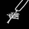 Collar Cruzado Árbol de la Vida Hueco Collar de Acero Inoxidable para Mujer Colgante Redondo Tai Chi Bagua Joyería Versátil Fábrica