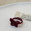 Anillo Francés Dulce Lindo Azul Klein Flocado Otoño e Invierno Rojo Vino Lazo Anillo Abierto Anillo Retro para Chica
