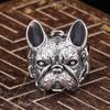 Temu promoção quente Vintage Anel de cachorro Vintage personalidade dominadora Bulldog masculino Prata Tailandesa anel de liga aberto