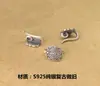 Plata de Ley S925 Chapada en Oro Hebilla de Bestia Mariposa Botón de Presión Conexión Colgante Hebilla Estilo Chino Accesorios para Joyería DIY