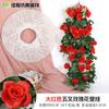 Colgante de pared violeta simulado para decoración de bodas y del hogar, enredadera de rosas colgante de techo, enredadera de flores falsas, decoración artificial de flores para el hogar