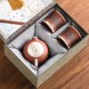 Juego de té de arena púrpura Baifu Zhu Ni de fábrica, juego con tetera de plata 999, dos tazas, lujo ligero, cafetera de té de alta gama, caja de regalo