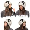 Gorro de Lana Tejido con Lazo Lindo Estilo Coreano Otoño e Invierno para Mujer Cálido Versátil Slouchy que Afina el Rostro Gorro