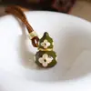 Original Exquisito Gourd de Goteo de Aceite Micro-Pavimentado con Circonita Collar de Trébol de Cuatro Hojas Accesorios para Mujer Lujo Accesible Nicho Cadena de Suéter de Gama Alta