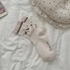 Calcetines Lindos de Dibujos Animados hasta la Mitad de la Pantorrilla para Mujer, Calcetines de Algodón de Moda para Primavera y Otoño, Estilo Japonés Rayados de Cachorro Estudiante Calcetines Largos de Otoño e Invierno