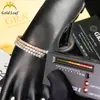 Pulsera de Tenis de Plata S925 con Moissanita 2-4mm Totalmente Diamantada Lujo Ligero Estilo Nuevo Unisex Pulsera de Moissanita Joyería Transfronteriza