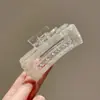 Clip de Cabello Cuadrado de Acrílico Nuevo Primavera/Verano 2026 Pinza de Tiburón Grande Simple Pinza para el Cabello de Gama Alta