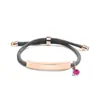 Pulseira de Corda de Mão Multicor Transfronteiriça Europeia e Americana Material em Branco Pronto para Uso Acessórios de Diamante Roxo Rosa Gravação Presente Pulseira de Aço Inoxidável