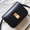 2021 Bolso Vintage de Tofu Caja con Cierre Bolso Cuadrado Pequeño Piel de Vaca Hombro Cruzado Cuero Genuino Bolso de Mujer Estilo Vintage