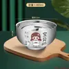 Fábrica de Origen Comida Familiar para Compartir Juego de Tazones Familiares Hogareño Acero Inoxidable de Grado Alimenticio Niños Bebé Comiendo Anti-quemaduras