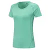 Camiseta Deportiva de Verano Larga para Mujer Tallas Grandes, Secado Rápido, Cuello Redondo, Manga Corta, Especial Comercio Exterior para Yoga, Deportes, Running, Fitness