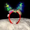 Venta al por mayor transfronteriza de Diademas Estilo Bosque Nuevo, Accesorios para la Cabeza de Mariposa Navideña con Astas, Diademas Luminosas para Mercados Nocturnos y Juguetes de Puestos Callejeros