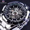 Nuevo Reloj Mecánico Semi-Automático Luminoso Hueco Estilo Clásico 340 de Moda Casual para Hombre Forsining