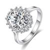 Comércio Exterior Amazon Diamante Mais Vendido Banhado a Ouro Branco Zircônia Venda Direta Anel de Princesa Estilo Coreano Moda Feminina Exagerado