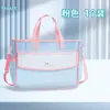 Bolsa de Mão Transparente com Tela na Cor Dopamina, Bolsa de Armazenamento de Livros para Estudantes com Aparência Sofisticada, Bolsa de Ombro com Armazenamento Classificado de 5 Camadas