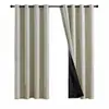 Cortinas Pretas Completamente Blackout de Comércio Exterior para Sala de Estar e Quarto, Toque de Luxo, Tecido Blackout Sem Furos, Cortinas Blackout Prontas Espessadas