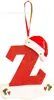 Letra Inicial de Navidad con Gorro Rojo Decoración de Letra, Decoración Colgante para Árbol de Navidad DIY Colgante Personalizado Regalo