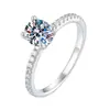 Anillo Ovalado de Moissanita Microincrustado al por Mayor Anillo de Diamante Estilo Europeo y Americano, Pasa la Prueba de Diamantes, Soporta Dropshipping