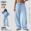Pantalones de Chándal Pesados para Hombre CKX de 390G con Forro de Polar, Marca de Tendencia Retro Americana, Silueta de Guadaña con Puños, Pantalones Holgados con Aspecto Desgastado