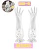 Guantes para el hogar antideslizantes de goma estampada al por mayor guantes engrosados para lavar platos guantes transparentes blancos de una sola capa limpios impermeables