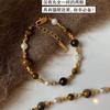 Nicho design Maillard olho de tigre cabeça de pedra colar combinando pulseira jóias terno outono e inverno camisola cadeia novas jóias